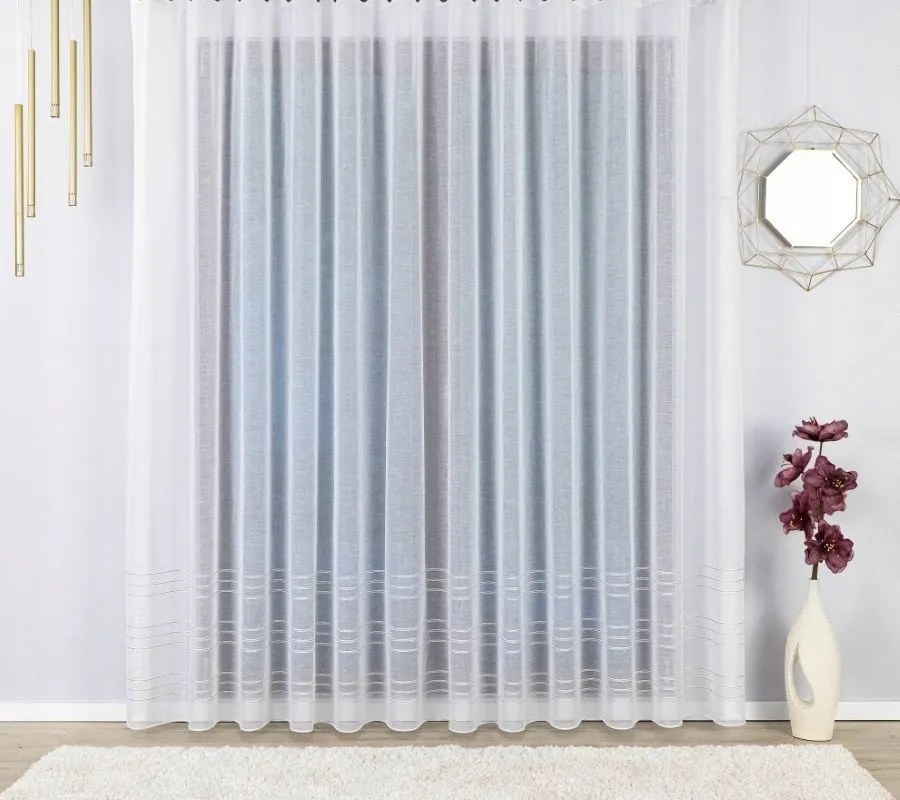 Kész Lenvászon Függöny Arany Díszítéssel, Szalaggal 200X170