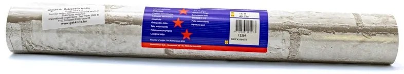 Gekkofix fehér-szürke kő mintás öntapadós tapéta 45 cm x 15 m