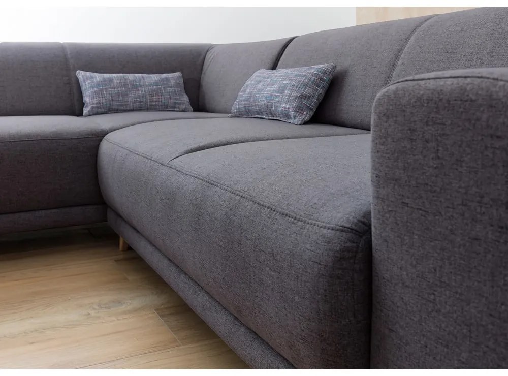 Szürke kinyitható-tárolóhelyes sarokkanapé (bal oldali-L alakú) Classy Sophie – Miuform