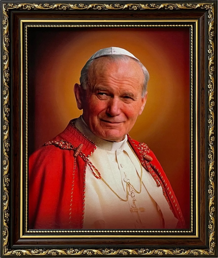 Vászonkép 31x26 Szent II. János Pál Pápa Díszített Keret