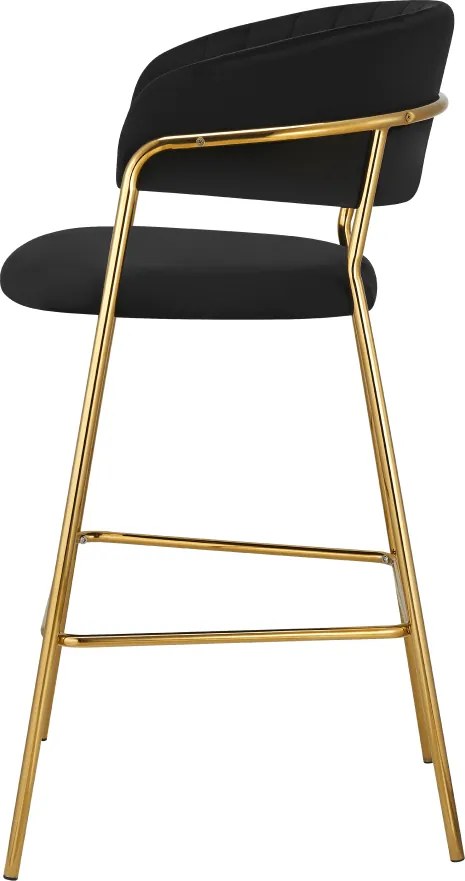 Design bárszék, fekete Velvet szövet/gold króm arany, DASMIN TYP 2