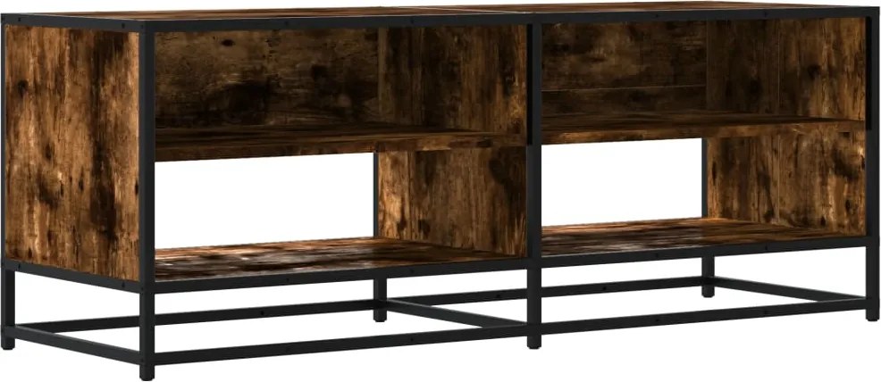 vidaXL füstös tölgy színű szerelt fa és fém TV-szekrény 120,5x40x46 cm