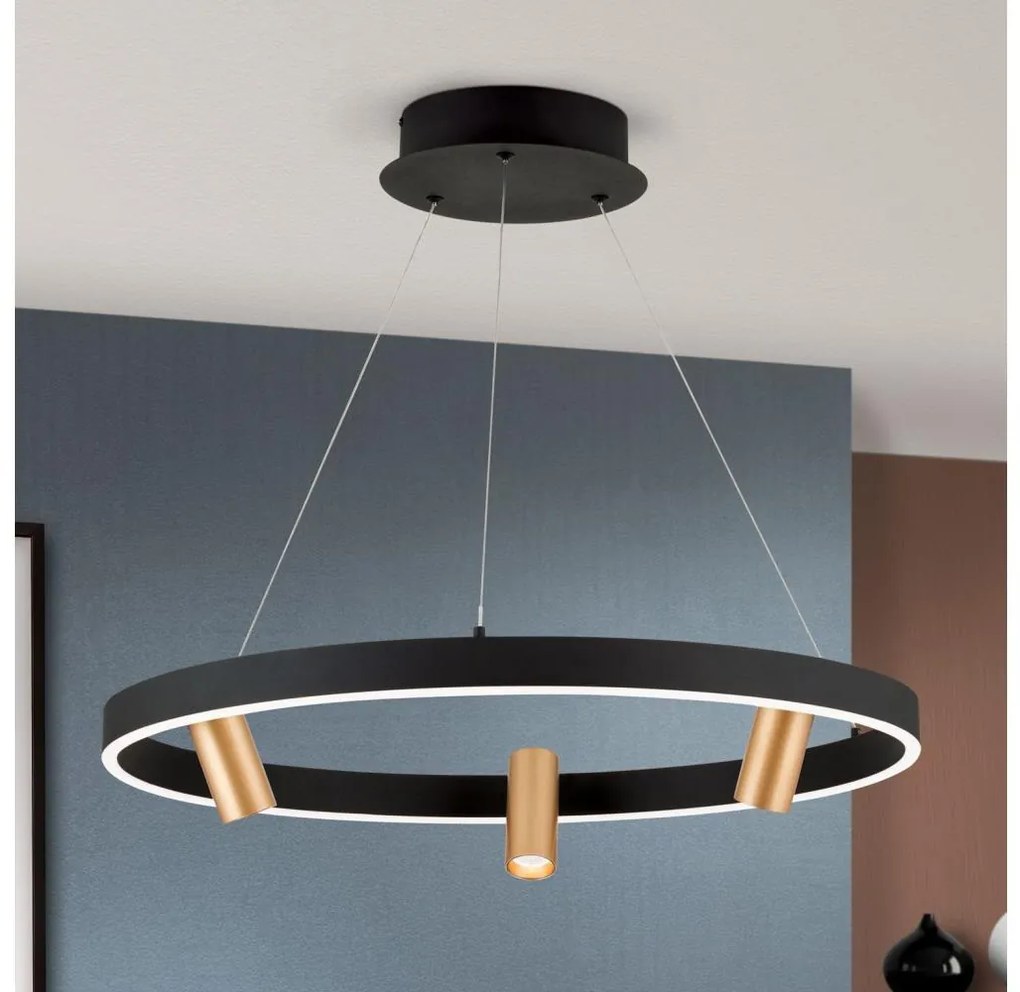 Orion HL 6-1667/3-LED állítható fényű BERLIN LED csillár, 50W, 230V, fekete/aran