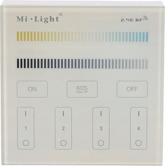 MiLight Led vezérlő panel, 4 zónás, Cct