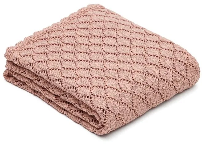 Rózsaszín pamut kötött gyerek takaró 70x100 cm Ria – Kave Home