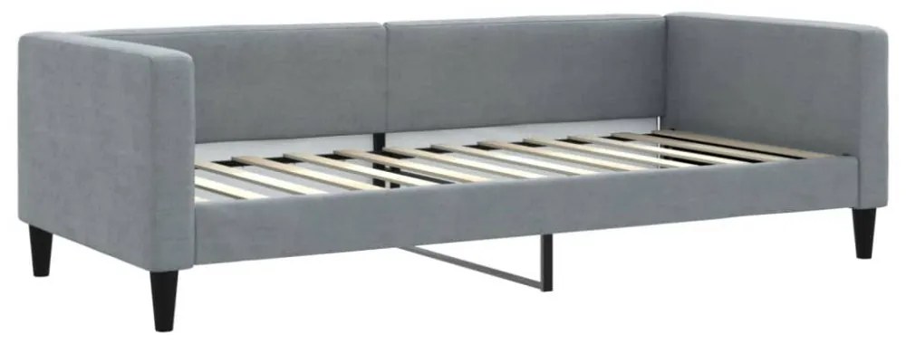 világosszürke szövet kanapéágy matraccal 90x200 cm