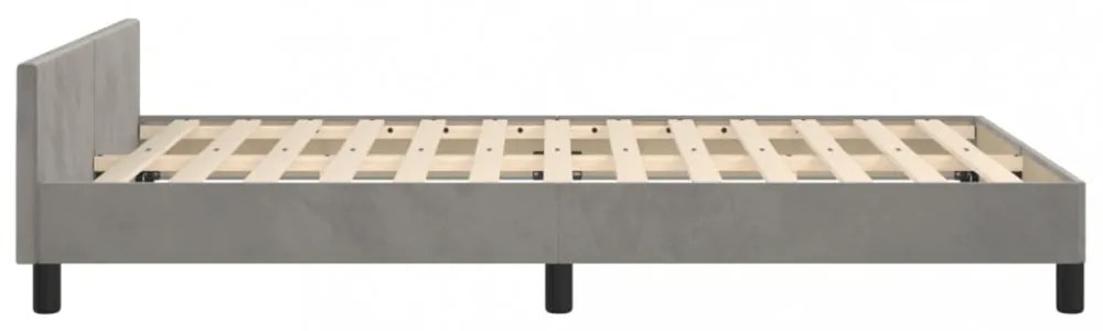 világosszürke bársony ágykeret matrac nélkül 120x200 cm