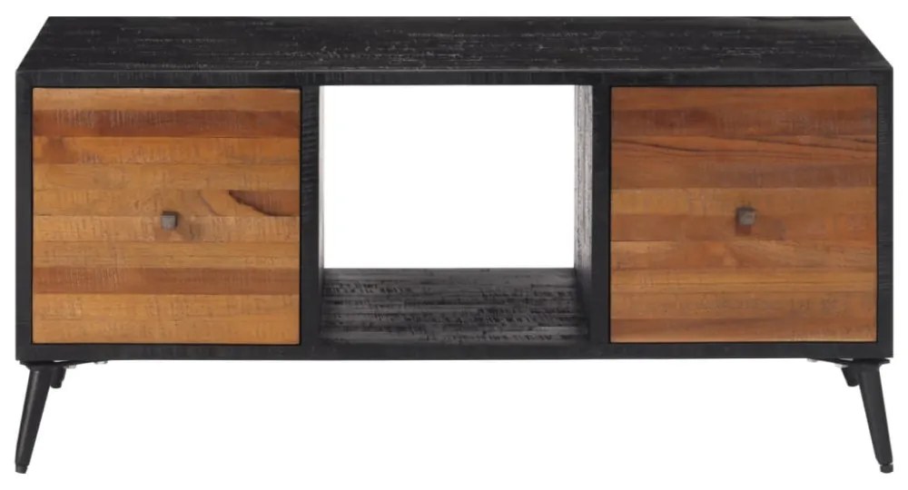 tömör újrahasznosított tíkfa dohányzóasztal 90 x 50 x 41 cm