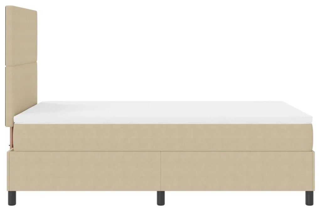 Box Spring Ágy matraccal, Világos Zöld Szürke, 120x200 cm, Vászon Anyag