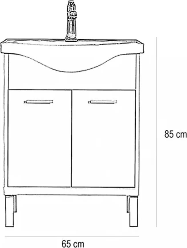 Nerva 65 cm-es bútorhoz alsószekrény mosdóval fehér