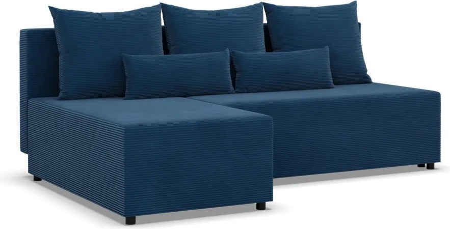 Nobu sarokkanapé, kordbársony, univerzális oldal, kék