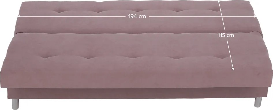Kihúzható kanapé, rózsaszín, ALADA