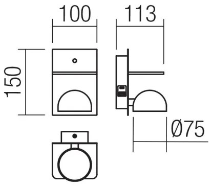 Redo 01-3491 - LED Fali spotlámpa SEIBI LED/7W/230V USB CRI 90 fehér