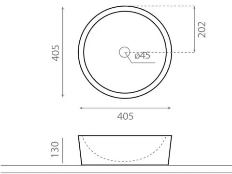 Bathco 00307 - DUAL pultba helyezhető mosdó, átmérő 40,5 cm, kő/bézs