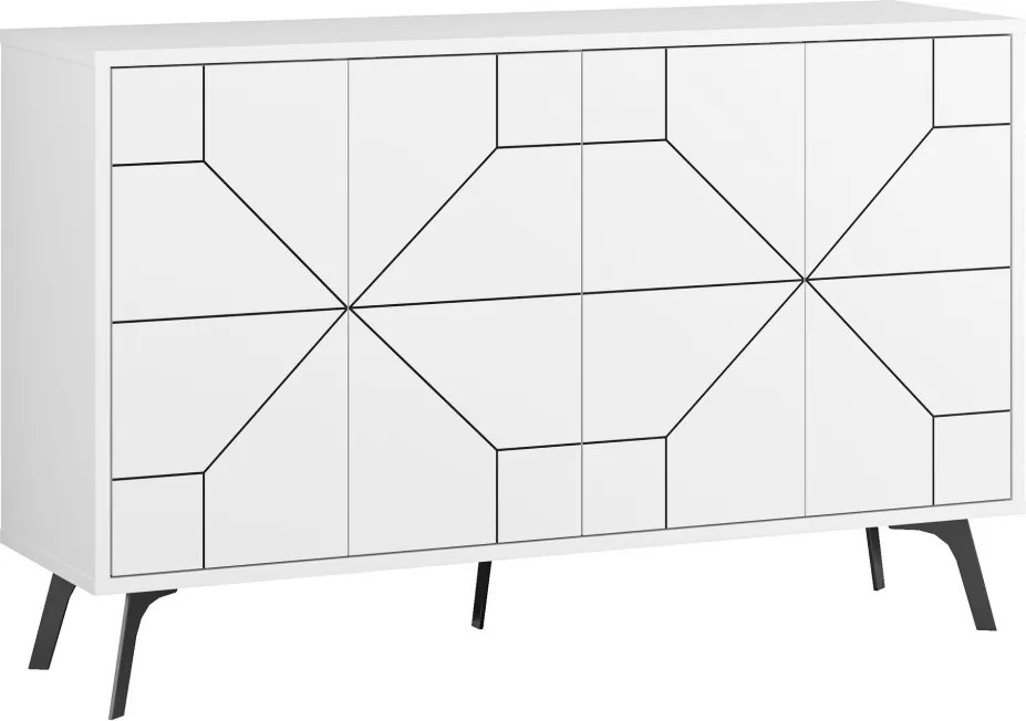 Dune komód, fehér, 123 cm