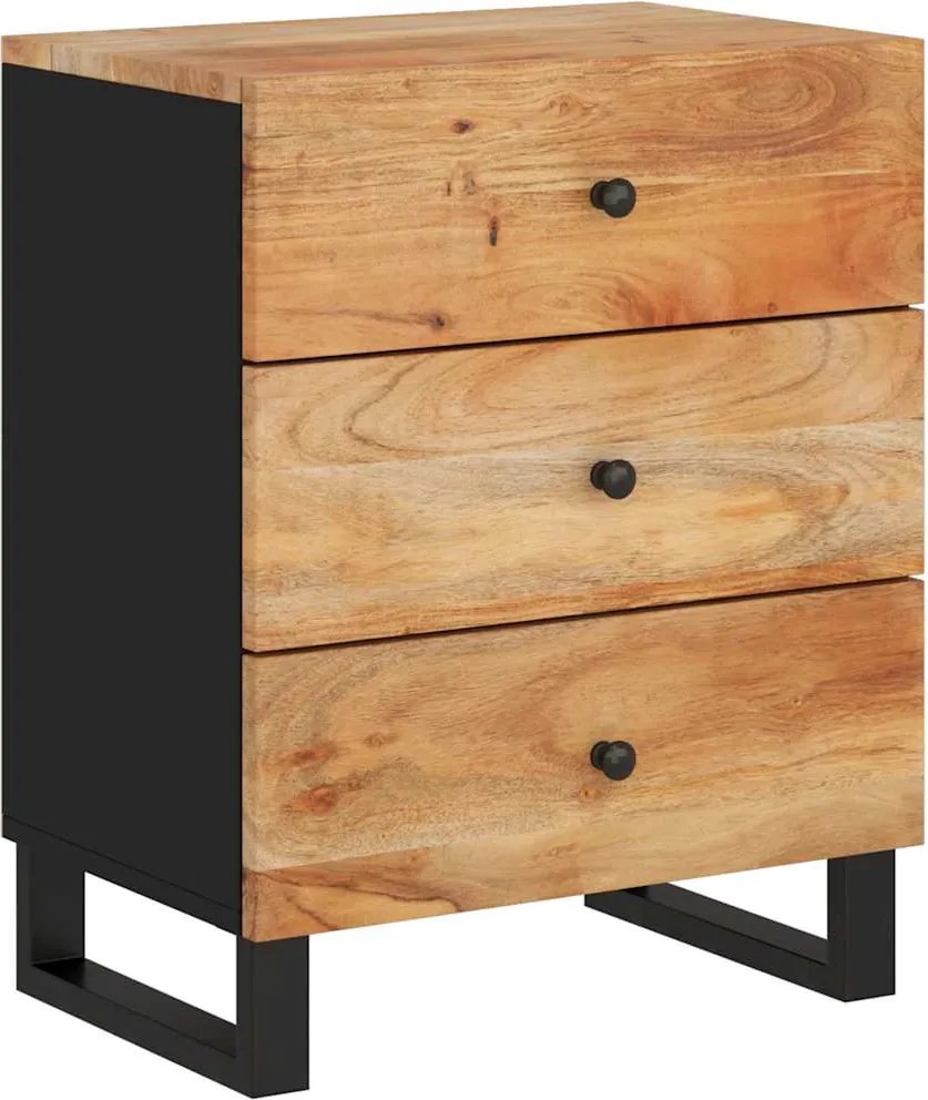 vidaXL tömör akácfa és szerelt fa éjjeliszekrény 50 x 33 x 62 cm