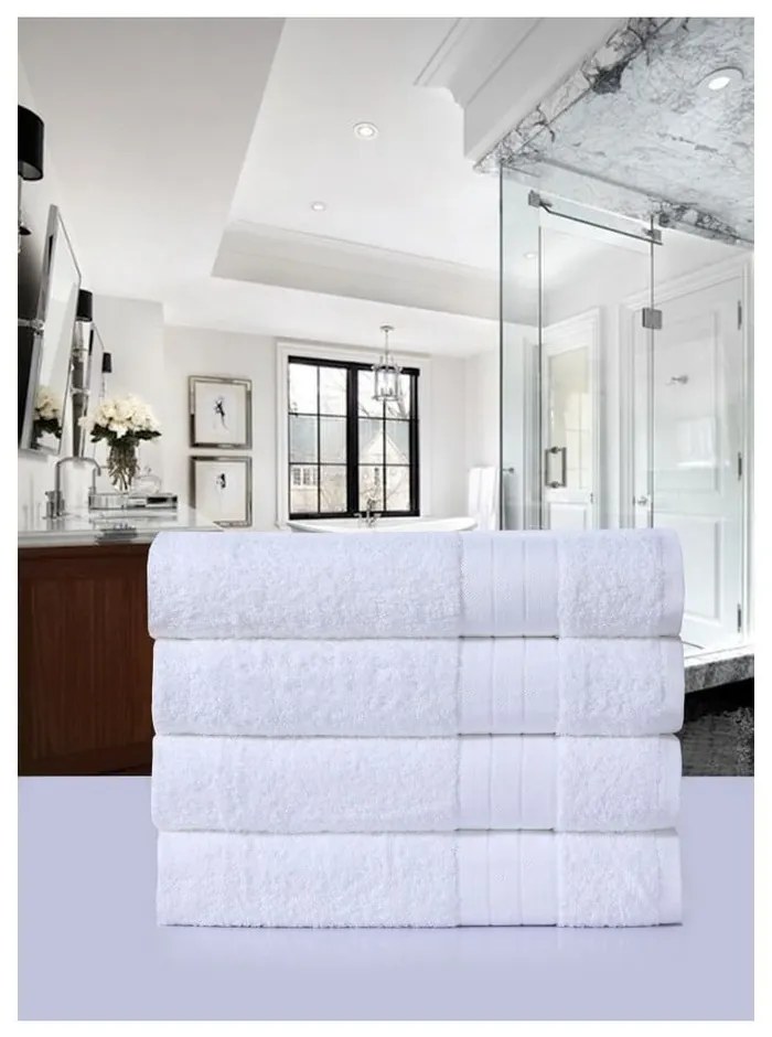 Fehér frottír pamut törölköző szett 4 db-os 50x100 cm – Good Morning