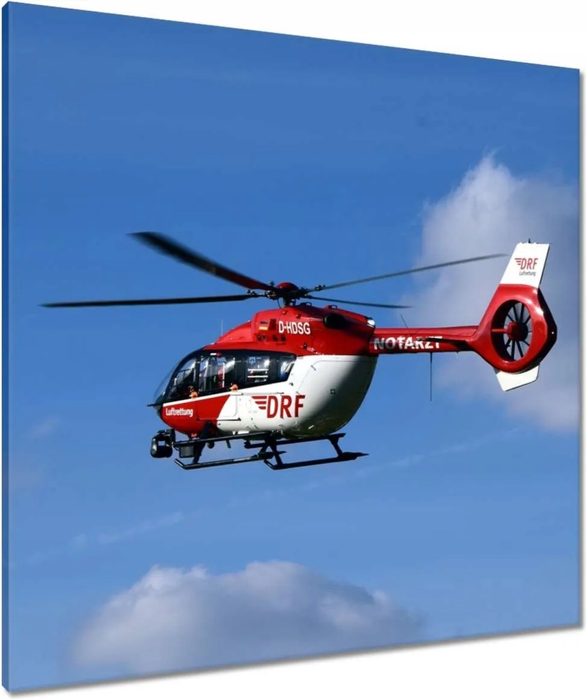 Vászonkép 80x80 Piros-fehér Helikopter