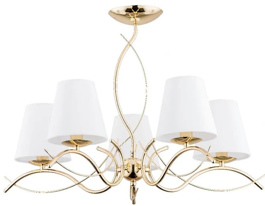 Csillár rúdon MONZA 5xE14/10W/230V arany