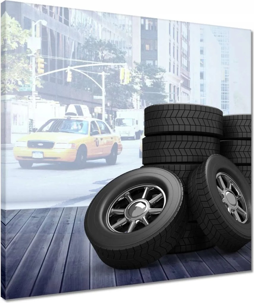 Vászonkép 50x50 Gumiabroncs csere szett