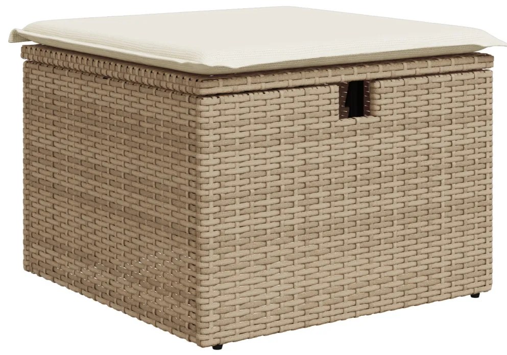 6 Darabos Kert Sofa Szett Párnákkal, Bézs Poli Rattan