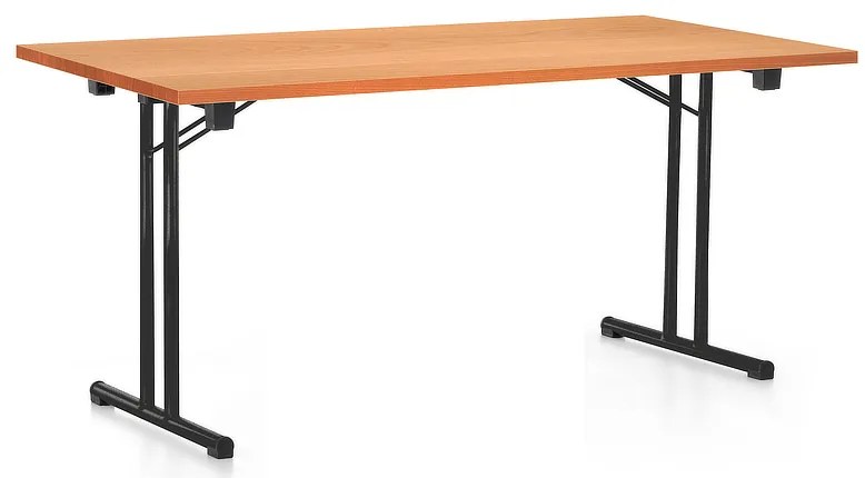 Összecsukható asztal 160 x 80 cm, fekete lábak, bükkfa