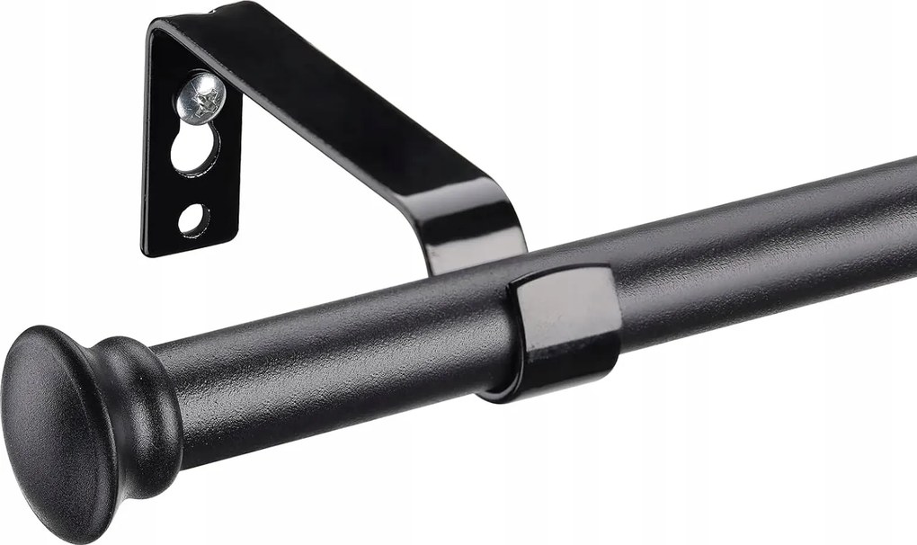 Függönykarnis Fekete Szett 2 Db Kicsi Kis Ablakhoz 122 CM Strapabíró Matt