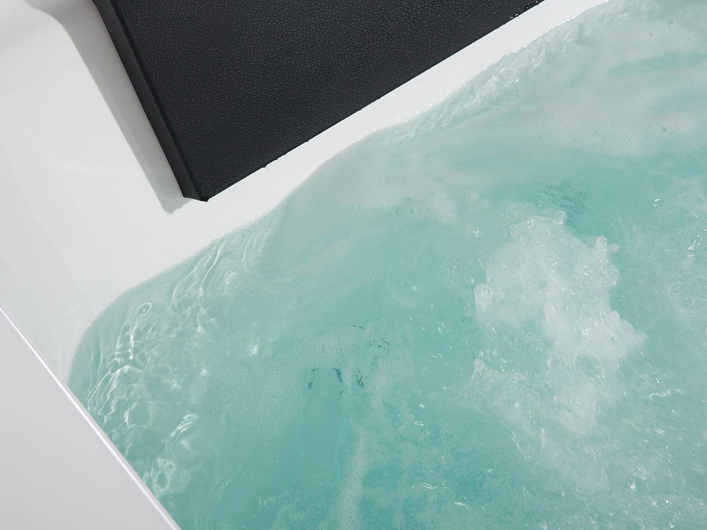 Fehér whirlpool masszázskád LED világítással 174 x 79 cm SAMANA Beliani