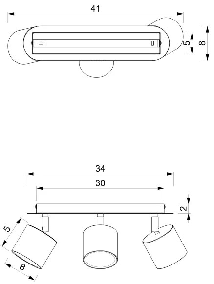 Spotlámpa DIXIE 3xGX53/11W/230V kék