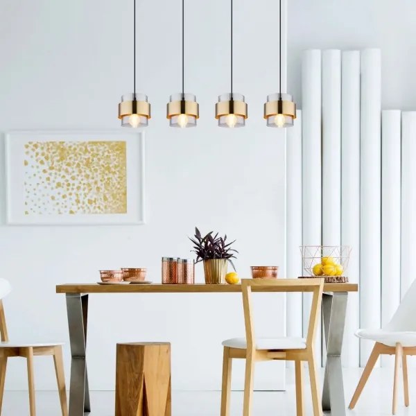 Globo 15560-4H - MILEY 4xE27/60W függeszték, fekete/antik réz