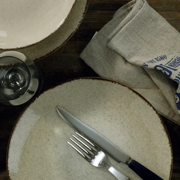 24 darabos étkészlet, bézs/porcelán