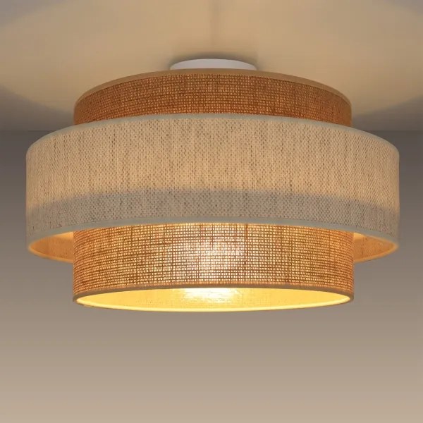 Mennyezeti lámpa BOHO 1xE27/60W/230V Ø 40 cm krémszínű/juta