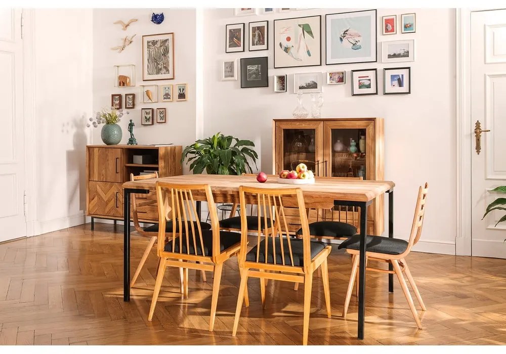 Tölgyfa étkezőasztal 90x200 cm Abies – The Beds