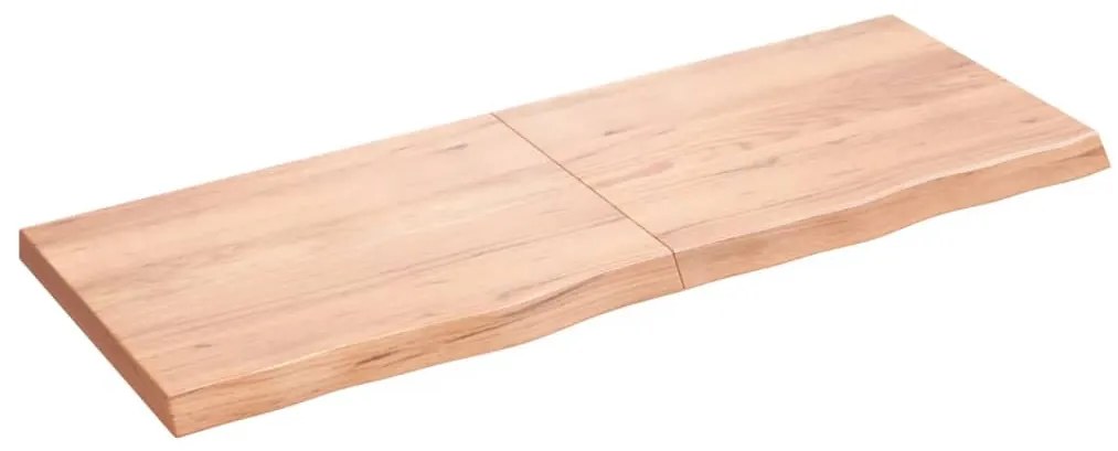 világosbarna kezelt tömör tölgyfa fali polc 160 x 60 x (2-6) cm