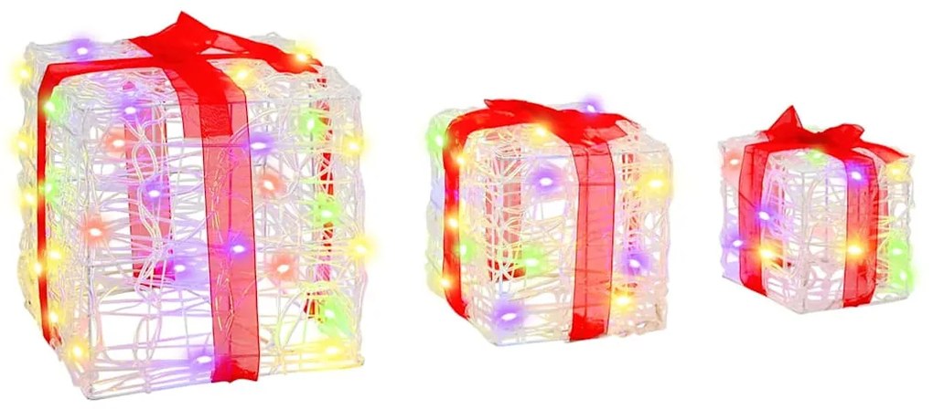 Ajándékdoboz 60 LED-del 3 pcs Sokszínű 20 x 20 x 20 cm Akril