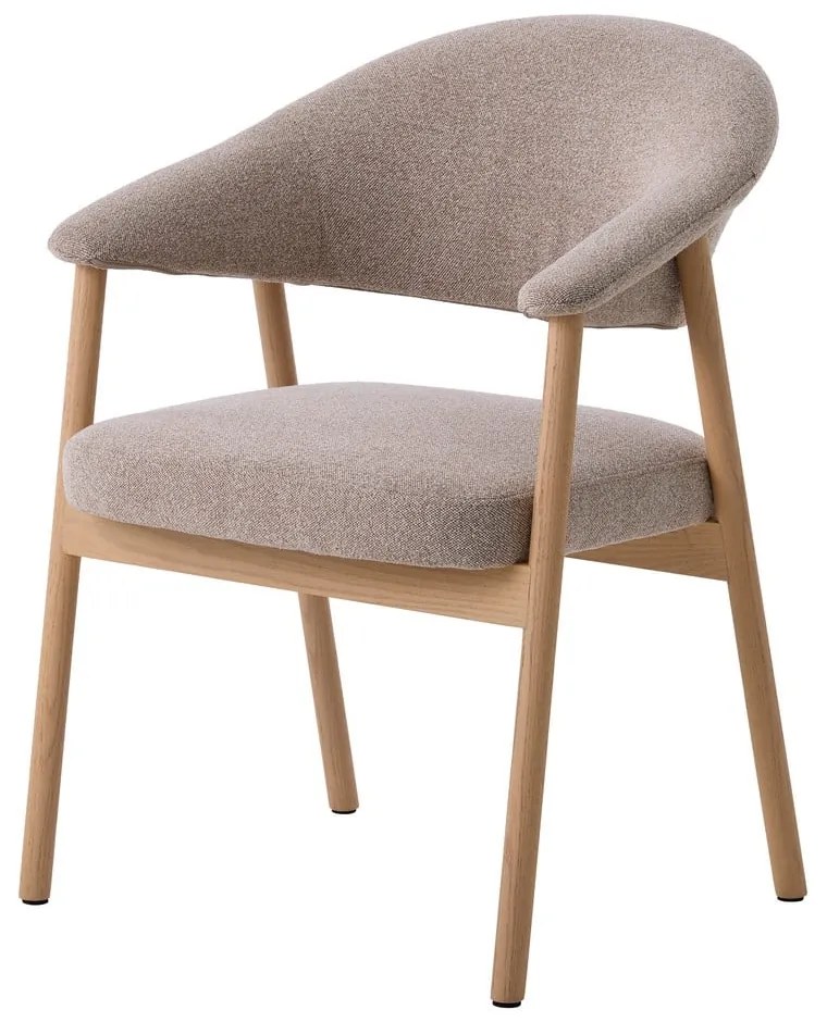Bézs tölgyfa karfás étkezőfotel szett 2 db-os Elk – Unique Furniture