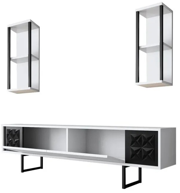 TV szekrény Black Line - White, Black