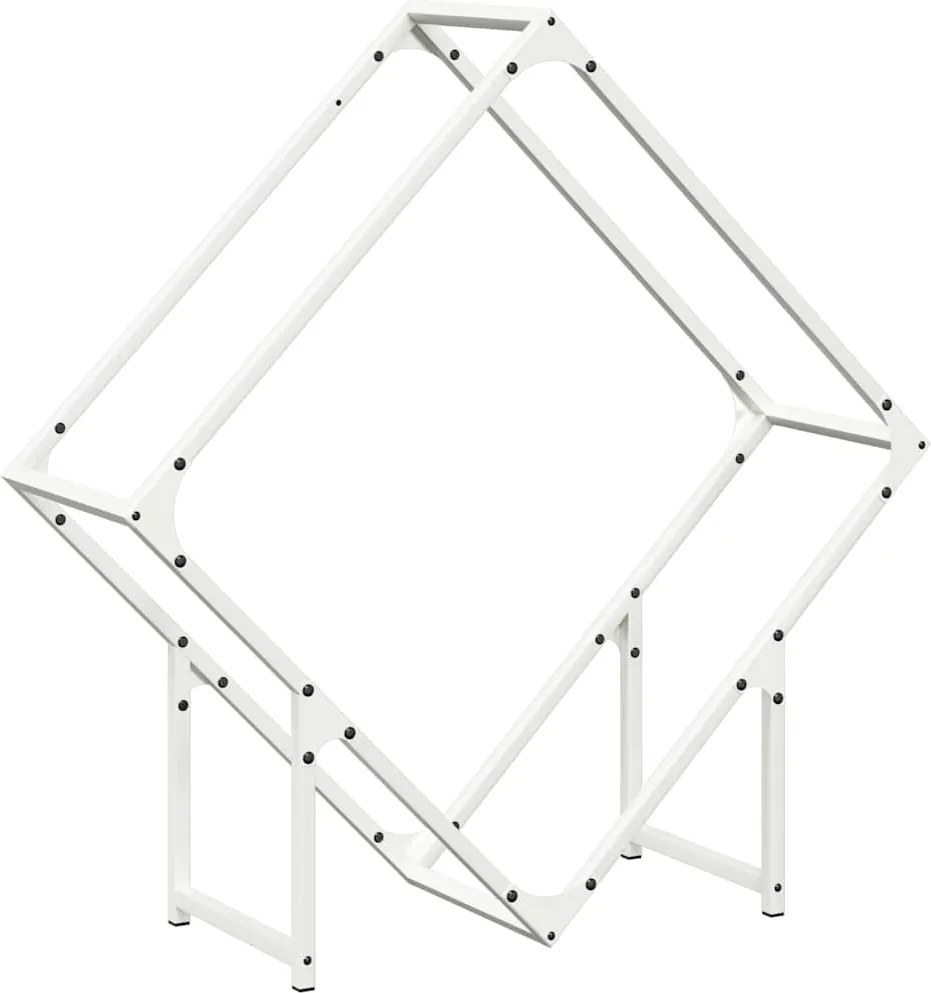 vidaXL fehér hidegen hengerelt acél tűzifatároló 80x25x80 cm