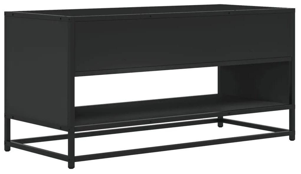 fekete szerelt fa és fém TV-szekrény 91x40x46 cm