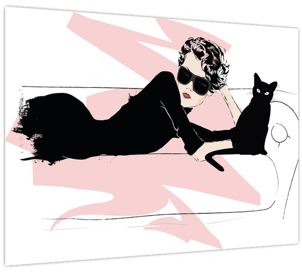 Üveg kép - Fashion lady (70x50 cm)
