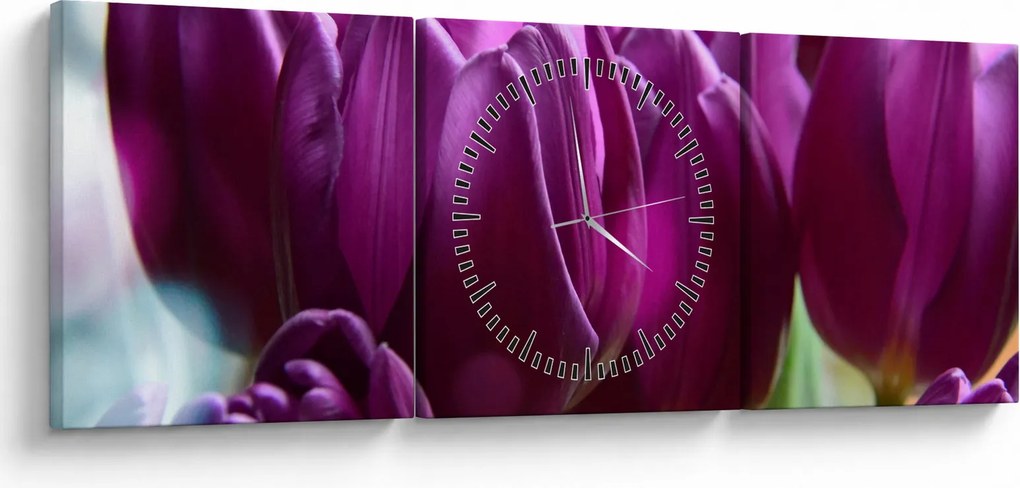 Tulipán képe (órával) (90x30 cm)