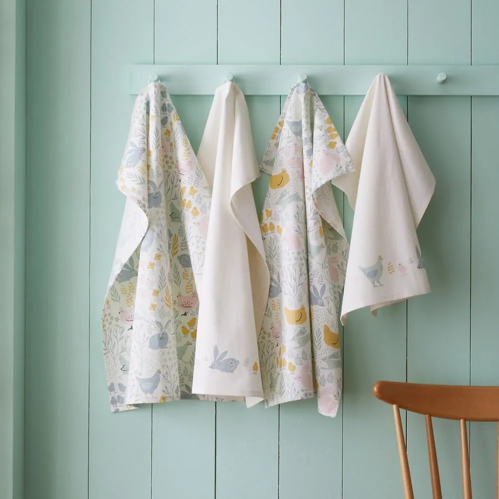 Pamut konyharuha szett 4 db-os 50x70 cm Cottage Friends – Catherine Lansfield