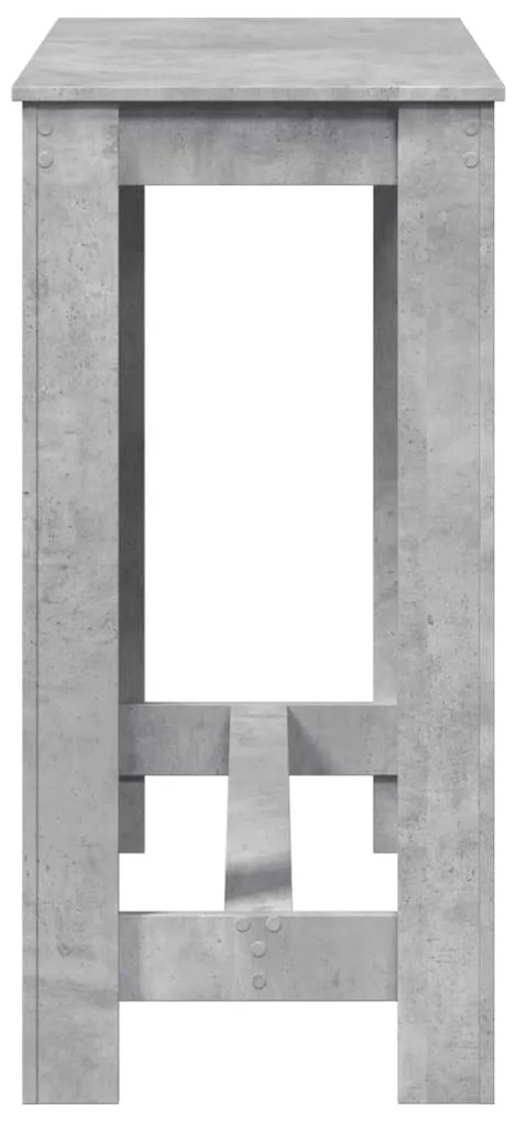 betonszürke szerelt fa bárasztal 102 x 50 x 103,5 cm