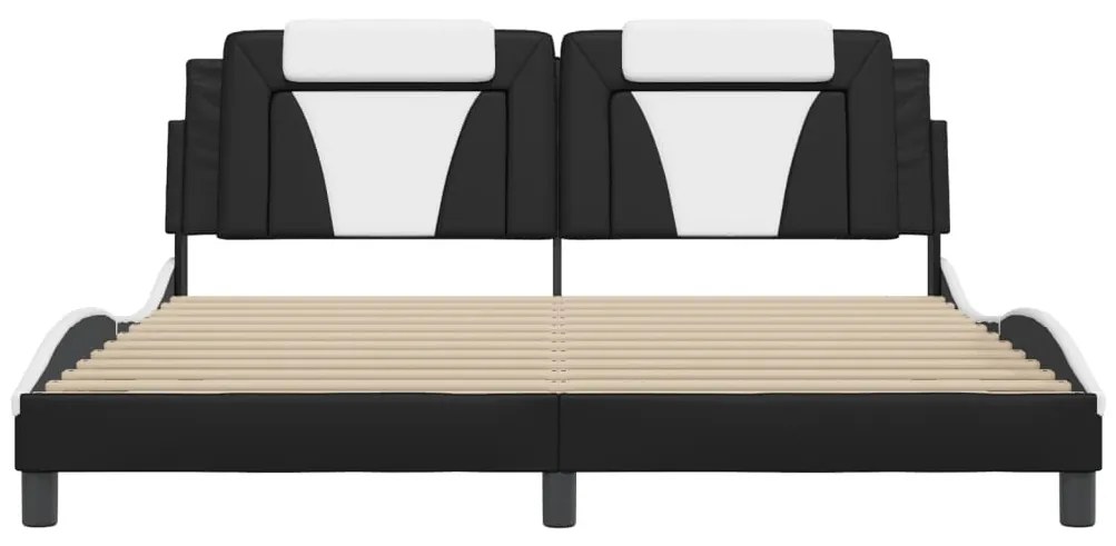 fekete és fehér műbőr ágykeret Viana matrac nélkül 180x200 cm