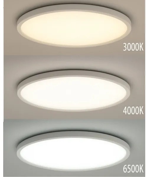 LED mennyezeti lámpatest, 32 W, 230 V, 3000/4000/6500 K, Ø 40 cm, fehér