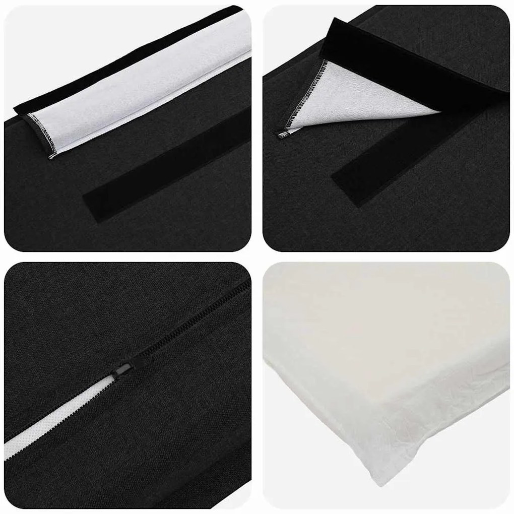 Kárpitozott fejtámla Természetes és fekete 75 cm Tömör fenyőfa