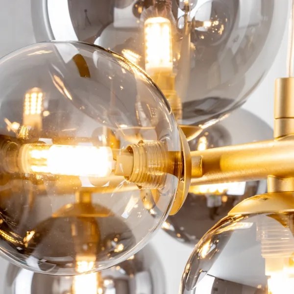 Brilagi - LED Csillár zsinóron MILLA 10xG9/3W/230V arany/füstös