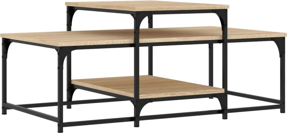 vidaXL sonoma tölgy színű szerelt fa dohányzóasztal 102 x 60 x 45 cm