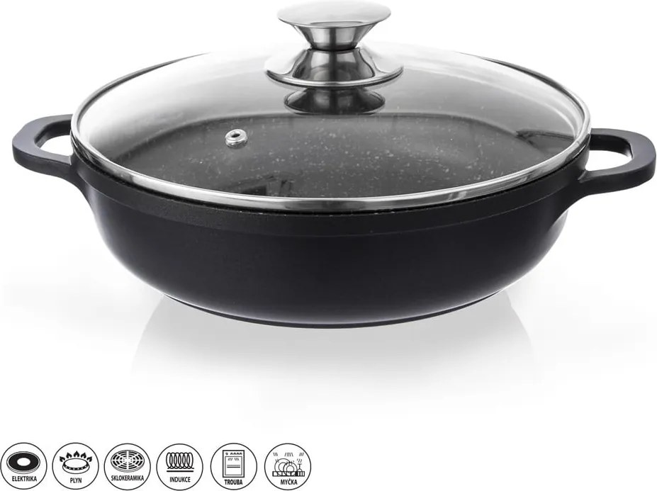 Grande tapadásmentes, alumínium fazék üvegfedővel, ⌀ 28 cm - Orion