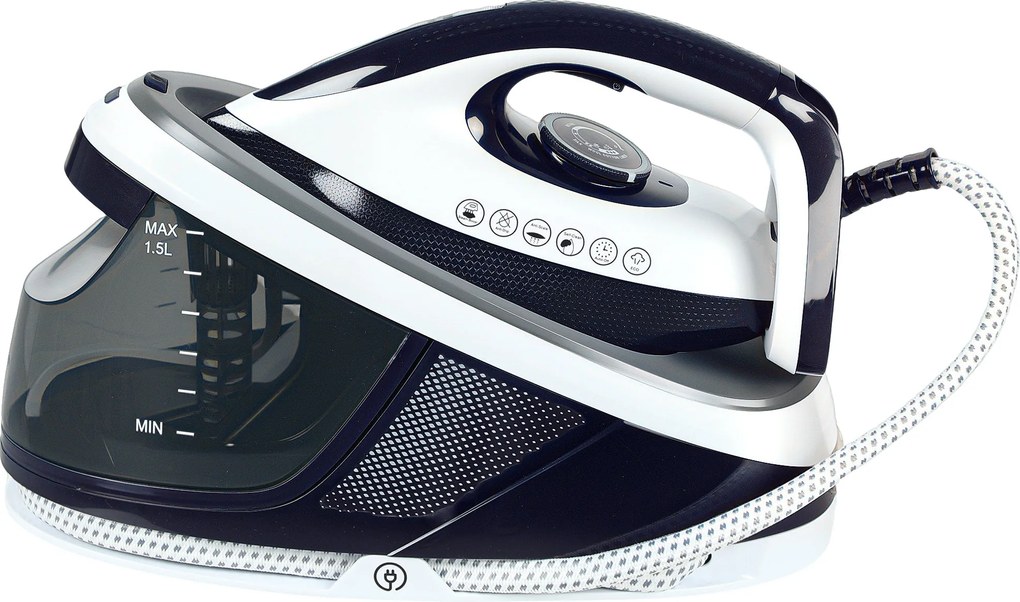 HOMCOM 2600W Gőzölős Vasalóállomás 100 g/perc 8 Bar ECO Funkció Kerámia Talpazat Erőteljes Függőleges Vasalás Automatikus Kikapcsolás Anti-Kalkulátor